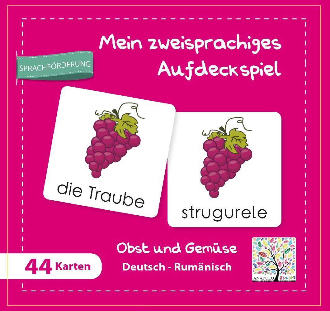 Mein zweisprachiges Aufdeckspiel Obst und Gemüse Deutsch-Rumänisch (Kinderspiel) main product photo