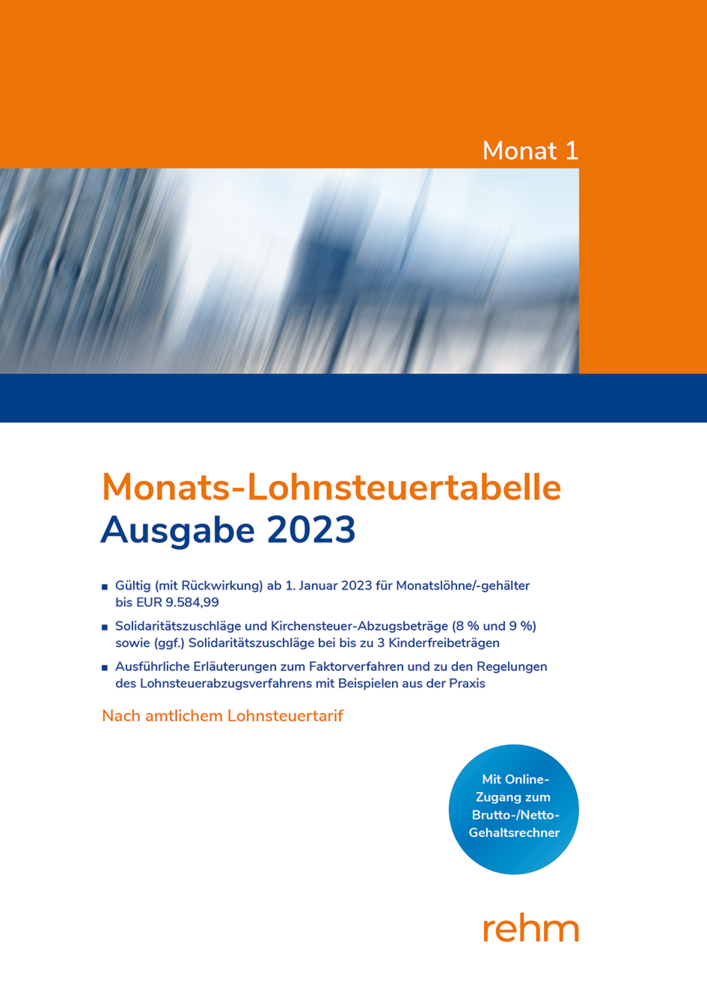 Monats-Lohnsteuertabelle 2023 main product photo