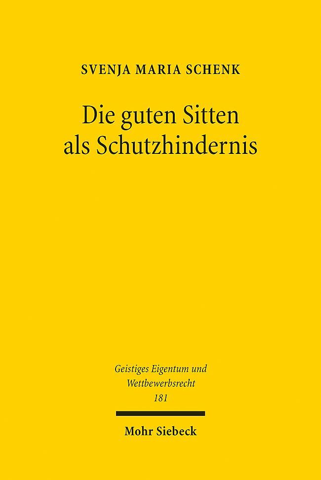 Die guten Sitten als Schutzhindernis main product photo