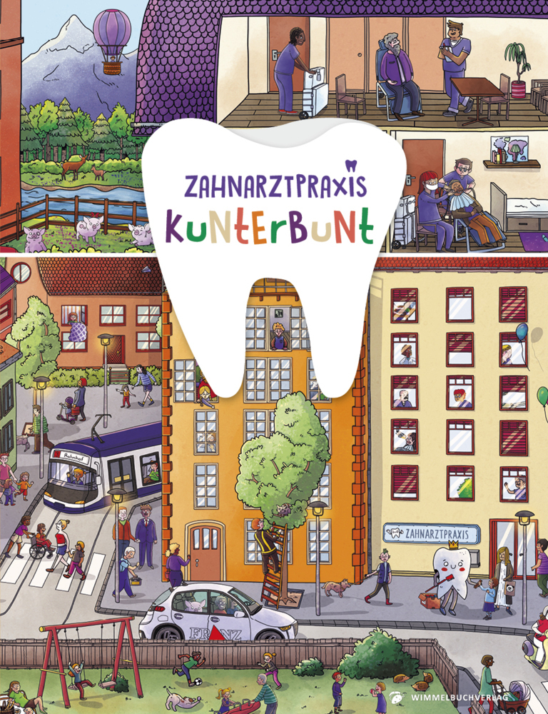 Zahnarztpraxis Kunterbunt Wimmelbuch main product photo
