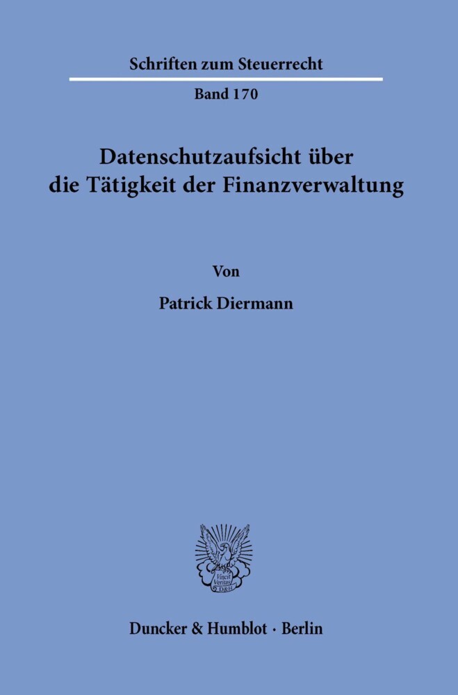 Datenschutzaufsicht über die Tätigkeit der Finanzverwaltung. main product photo