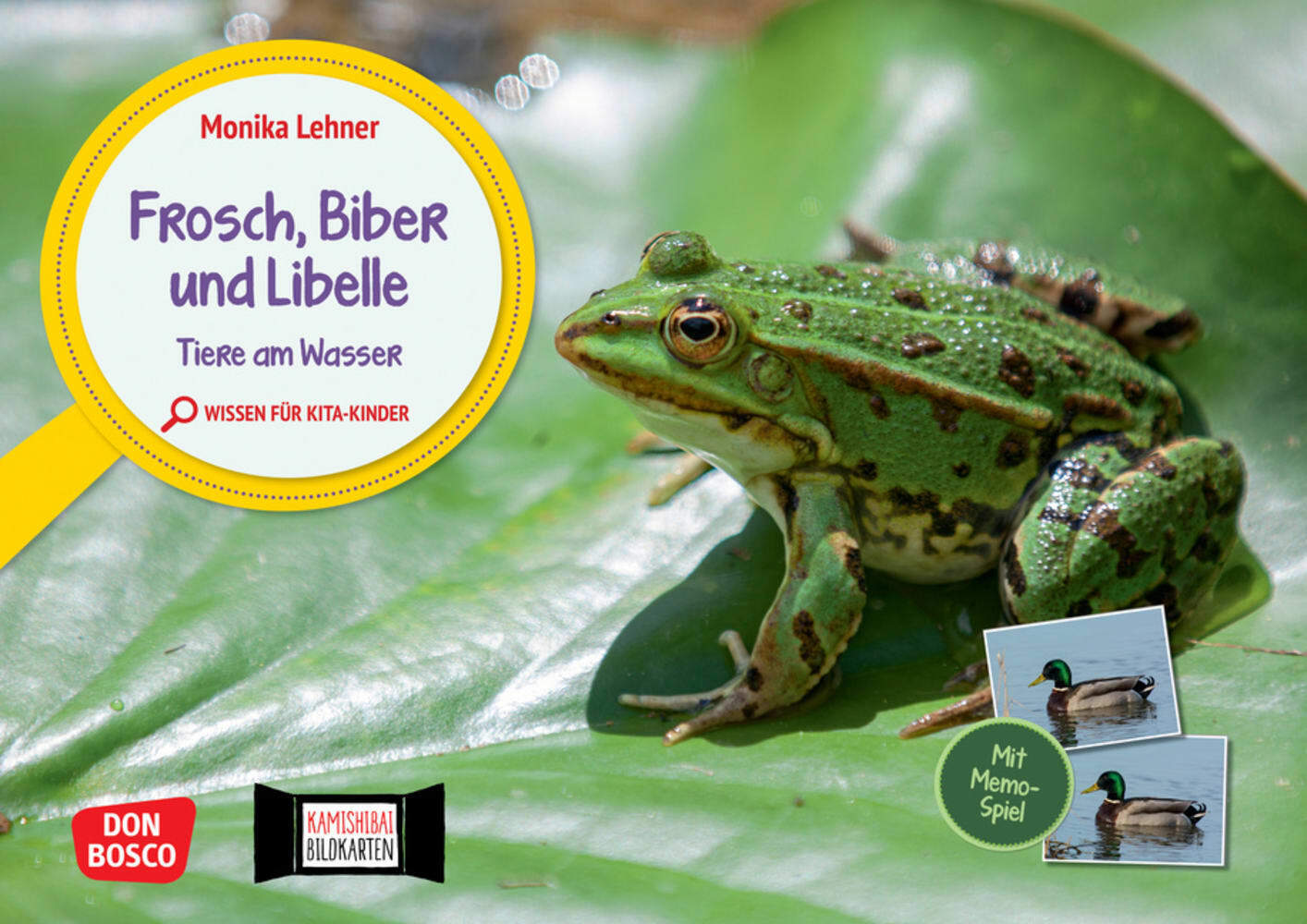 Frosch, Biber und Libelle. Tiere am Wasser. Kamishibai Bildkarten und Memo-Spiel main product photo
