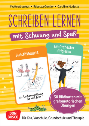 Schreiben lernen mit Schwung und Spaß. 30 Bildkarten mit grafomotorischen Übungen, m. 1 Beilage