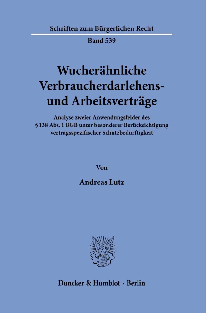 Wucherähnliche Verbraucherdarlehens- und Arbeitsverträge. main product photo