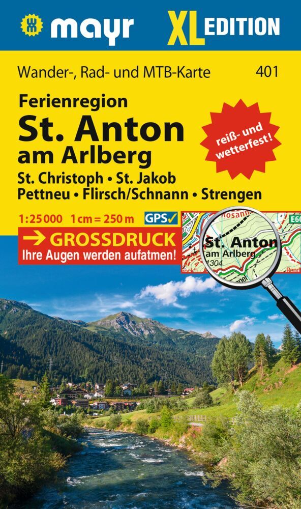Mayr Wanderkarte Ferienregion St. Anton am Arlberg XL 1:25.000 main product photo