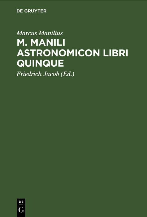 M. Manili Astronomicon libri quinque main product photo