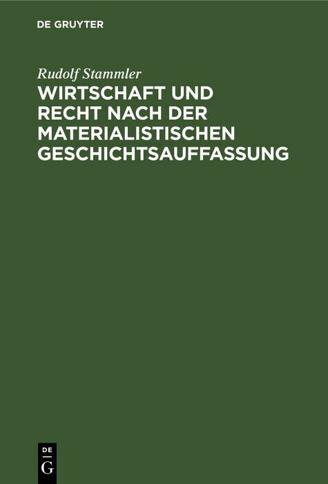 Wirtschaft und Recht nach der materialistischen Geschichtsauffassung main product photo