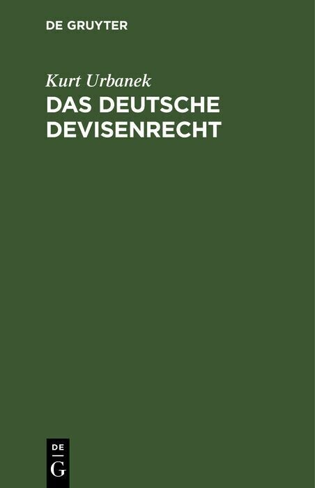 Das deutsche Devisenrecht main product photo