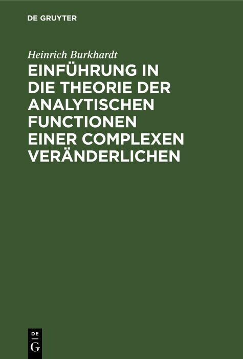 Einführung in die Theorie der analytischen Functionen einer complexen Veränderlichen main product photo