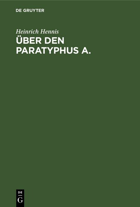 Über den Paratyphus A. main product photo