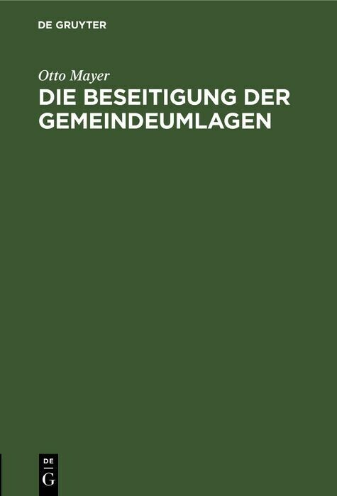 Die Beseitigung der Gemeindeumlagen main product photo