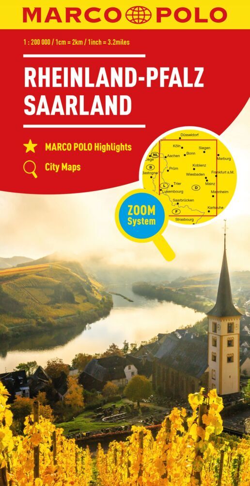 MARCO POLO Regionalkarte Deutschland 10 Rheinland-Pfalz, Saarland 1:200.000 main product photo