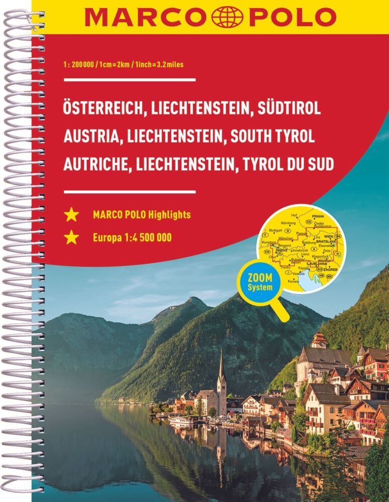 MARCO POLO Reiseatlas Österreich, Liechtenstein, Südtirol 1:200.000 main product photo