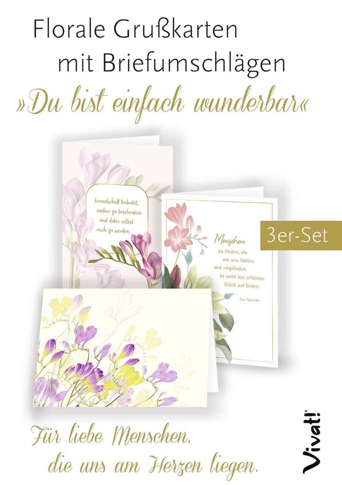 3er-Set Grußkarten »Du bist einfach wunderbar« main product photo
