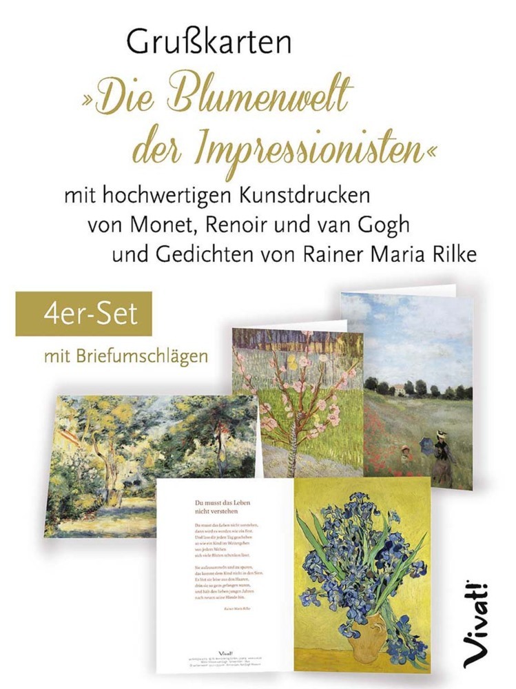 4er-Set Grußkarten »Die Blumenwelt der Impressionisten« main product photo