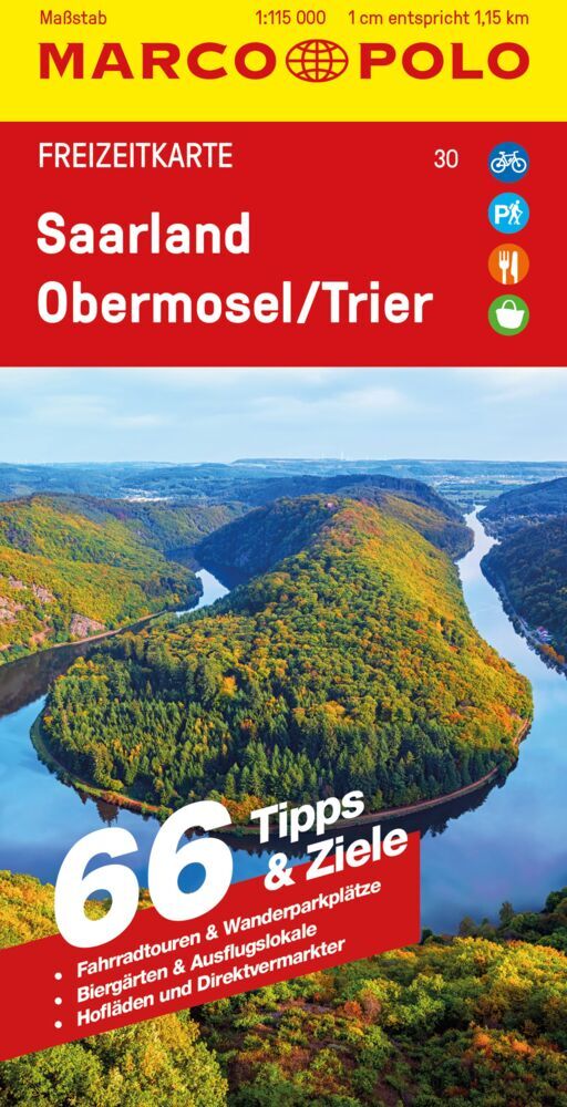 MARCO POLO Freizeitkarte 30 Saarland, Obermosel, Trier 1:115.000 main product photo