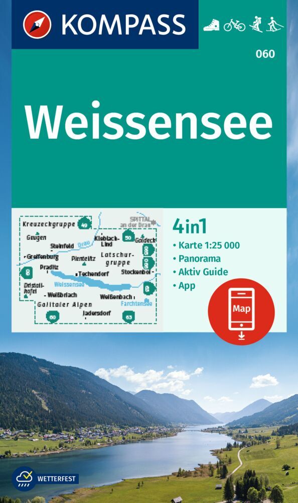 KOMPASS Wanderkarte 060 Weissensee 1:25.000 main product photo