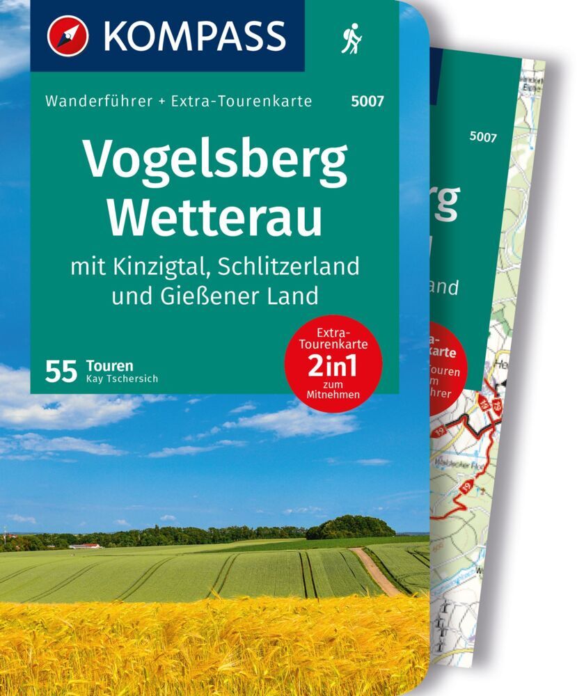 KOMPASS Wanderführer Vogelsberg-Wetterau, 55 Touren mit Extra-Tourenkarte main product photo