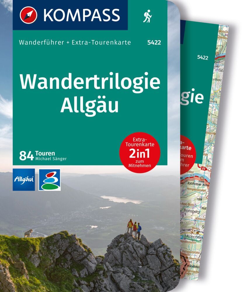 KOMPASS Wanderführer Wandertrilogie Allgäu, 84 Touren mit Extra-Tourenkarte main product photo