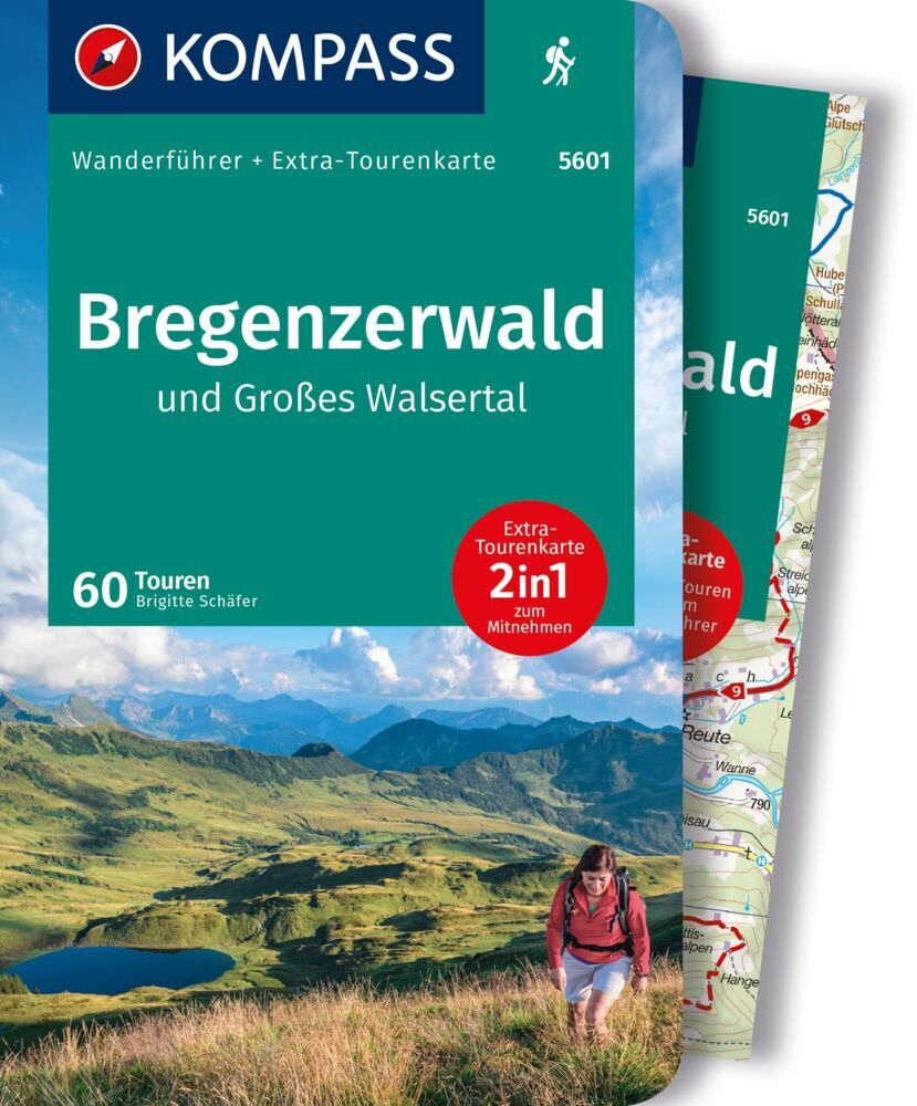 KOMPASS Wanderführer Bregenzerwald und Großes Walsertal, 60 Touren mit Extra-Tourenkarte main product photo