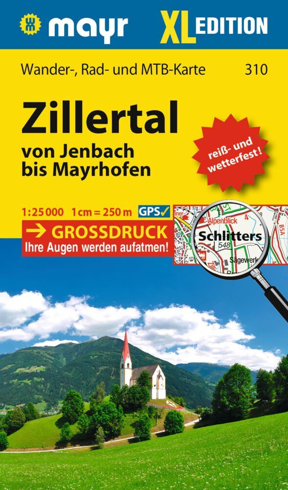Mayr Wanderkarte Zillertal - Von Jenbach bis Mayrhofen XL 1:25.000 main product photo