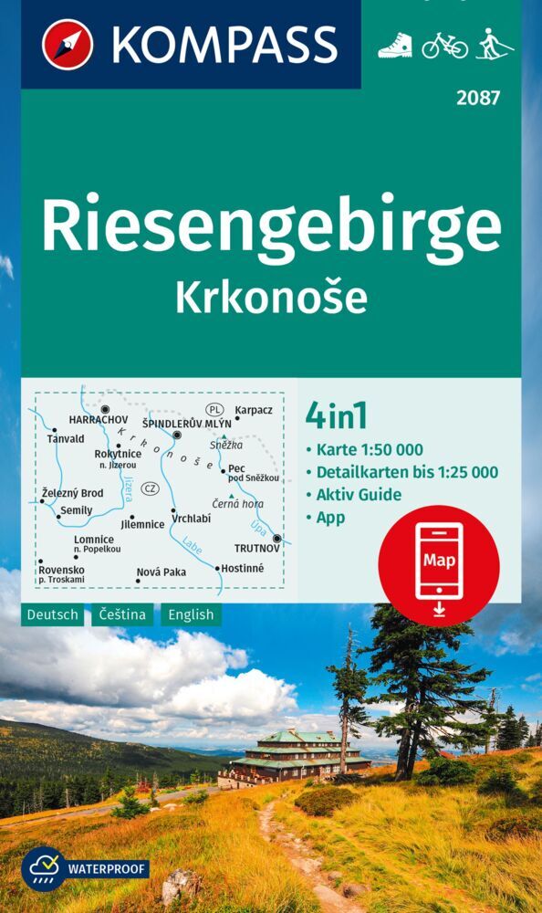 KOMPASS Wanderkarte 2087 Riesengebirge, Krkonose 1:50.000 main product photo