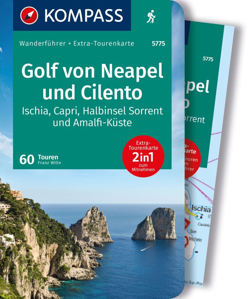 KOMPASS Wanderführer Golf von Neapel, Ischia, Capri, Halbinsel Sorrent, Amalfi-Küste und Cilento, 60 Touren mit Extra-Tourenkarte main product photo