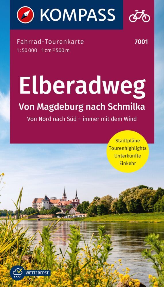 KOMPASS Fahrrad-Tourenkarte Elberadweg - von Magdeburg nach Schmilka 1:50.000 main product photo