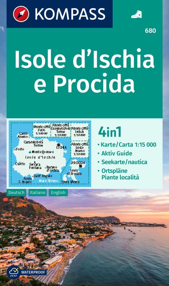 KOMPASS Wanderkarte 680 Isole d' Ischia e Procida 1:15.000 main product photo