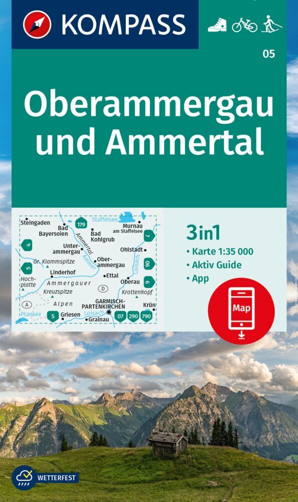 KOMPASS Wanderkarte 05 Oberammergau und Ammertal 1:35.000 main product photo