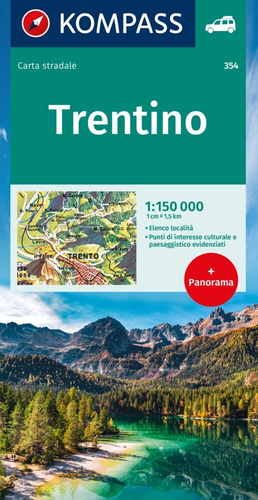 KOMPASS Autokarte Trentino 1:150.000 main product photo