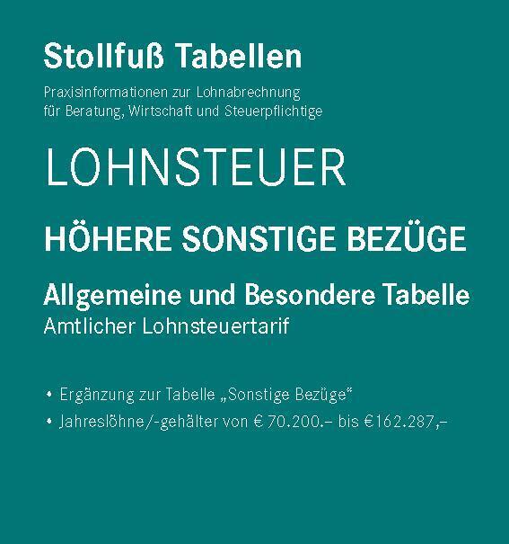 Tabelle, Lohnsteuer 2023 Höhere Sonstige Bezüge main product photo