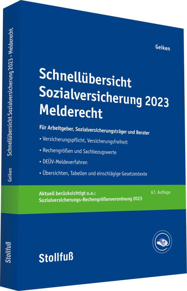 Schnellübersicht Sozialversicherung 2023 Melderecht main product photo