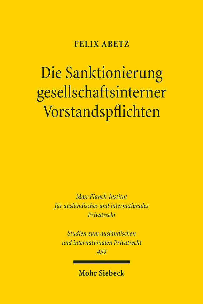 Die Sanktionierung gesellschaftsinterner Vorstandspflichten main product photo