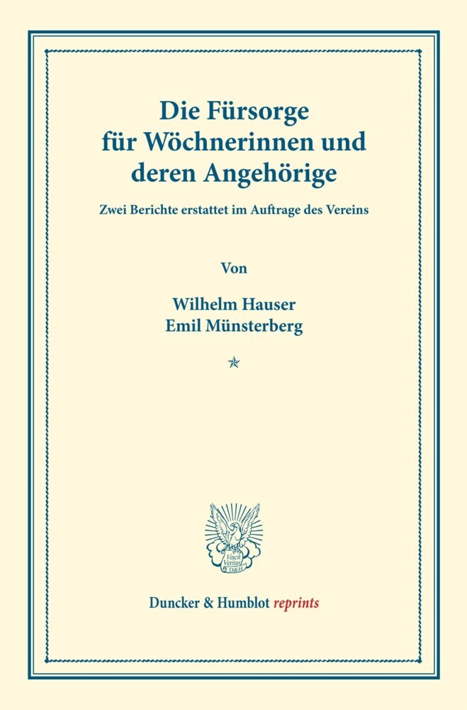 Die Fürsorge für Wöchnerinnen und deren Angehörige. main product photo