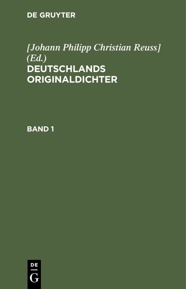 Deutschlands Originaldichter. Band 1 main product photo
