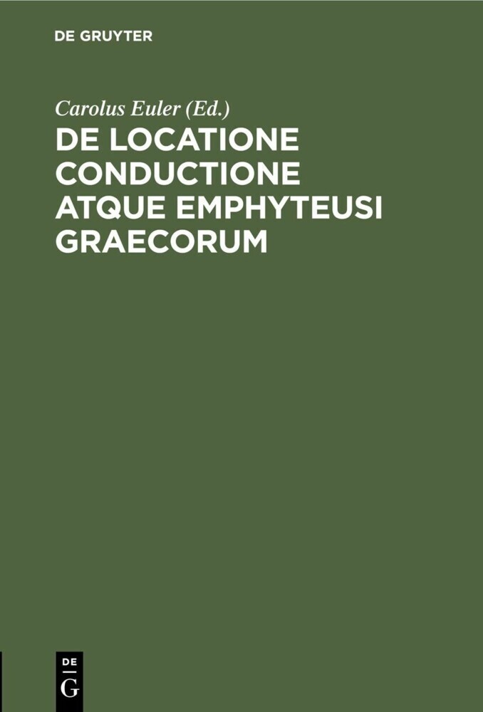 De locatione conductione atque emphyteusi Graecorum main product photo