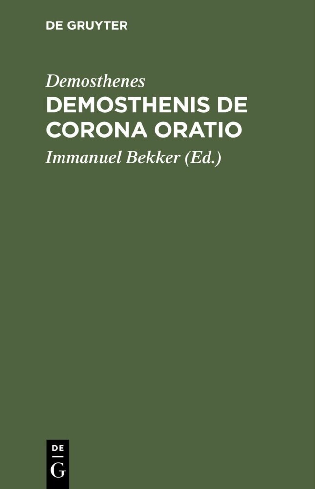 Demosthenis De corona Oratio main product photo