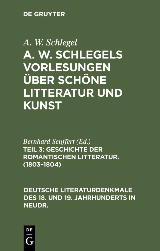 Geschichte der Romantischen Litteratur. (1803-1804) main product photo