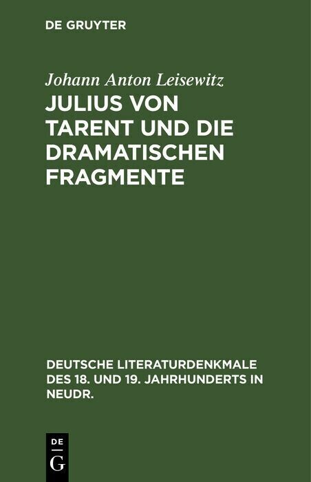 Julius von Tarent und die dramatischen Fragmente main product photo