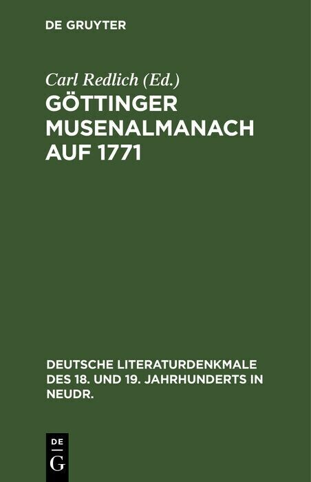 Göttinger Musenalmanach auf 1771 main product photo