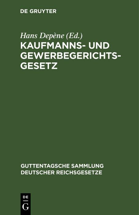 Kaufmanns- und Gewerbegerichtsgesetz main product photo