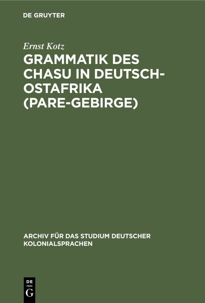 Grammatik des Chasu in Deutsch-Ostafrika (Pare-Gebirge) main product photo
