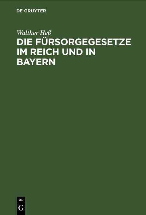 Die Fürsorgegesetze im Reich und in Bayern main product photo
