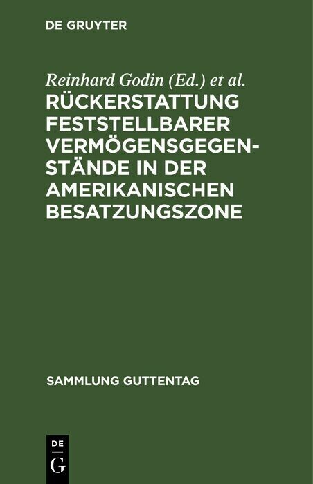 Rückerstattung feststellbarer Vermögensgegenstände in der amerikanischen Besatzungszone main product photo