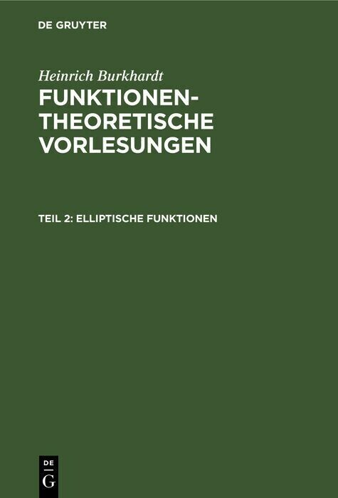Elliptische Funktionen main product photo