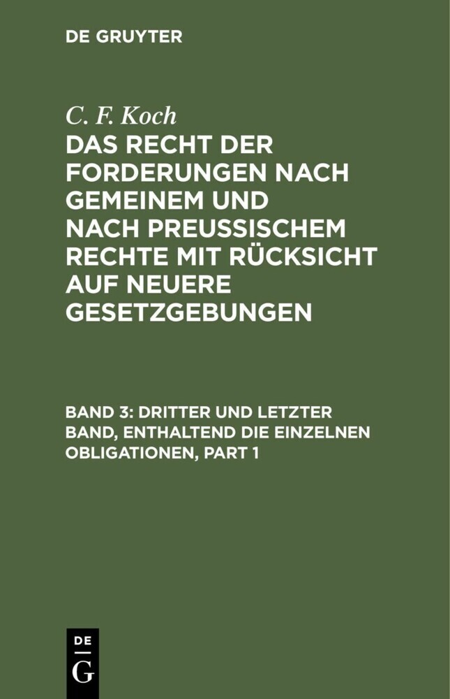 Dritter und letzter Band, enthaltend die einzelnen Obligationen main product photo