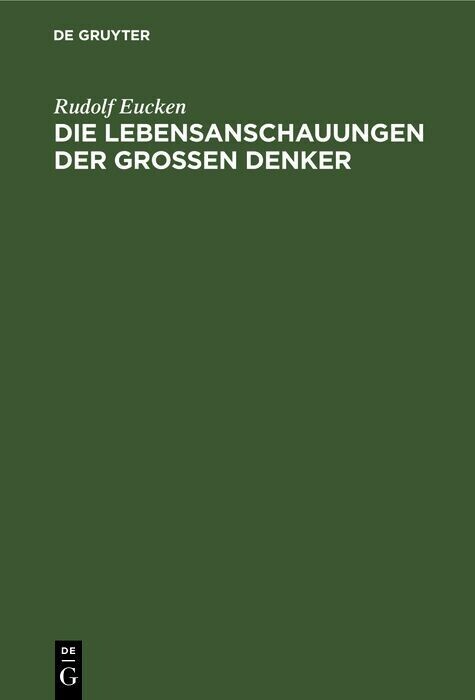 Die Lebensanschauungen der grossen Denker main product photo