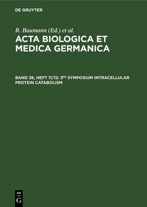 3rd Symposium Intracellular Protein Catabolism main product photo