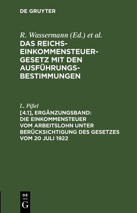 Die Einkommensteuer vom Arbeitslohn unter Berücksichtigung des Gesetzes vom 20 Juli 1922 main product photo